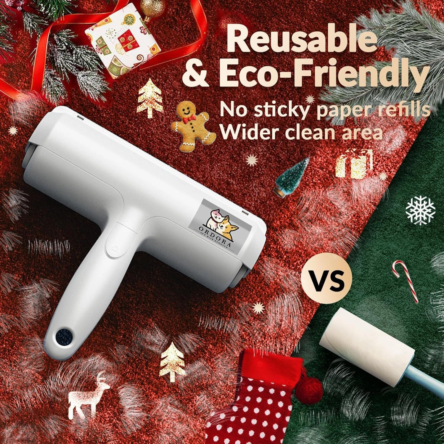 Reusable Hair Remover -  Pet Hair Roller for Cat, Couch, Furniture, Carpet and Bedding, Portable Lint Rollers - Perfect Dog Fur Remover Tool