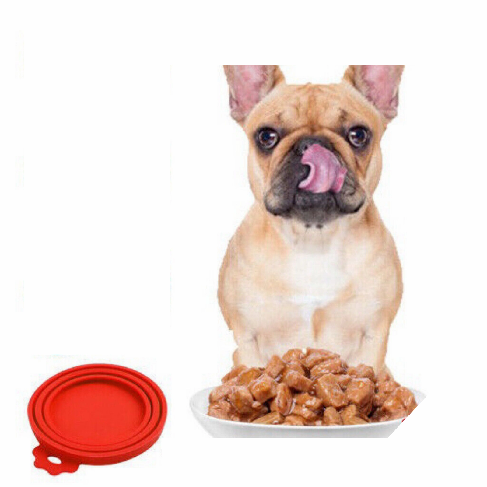 Reusable Storage Cap Silicone Pet Food Can Cover Lid Dog Cat Pet Tin  1x Red