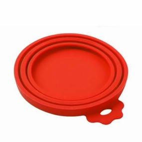 Reusable Storage Cap Silicone Pet Food Can Cover Lid Dog Cat Pet Tin  1x Red