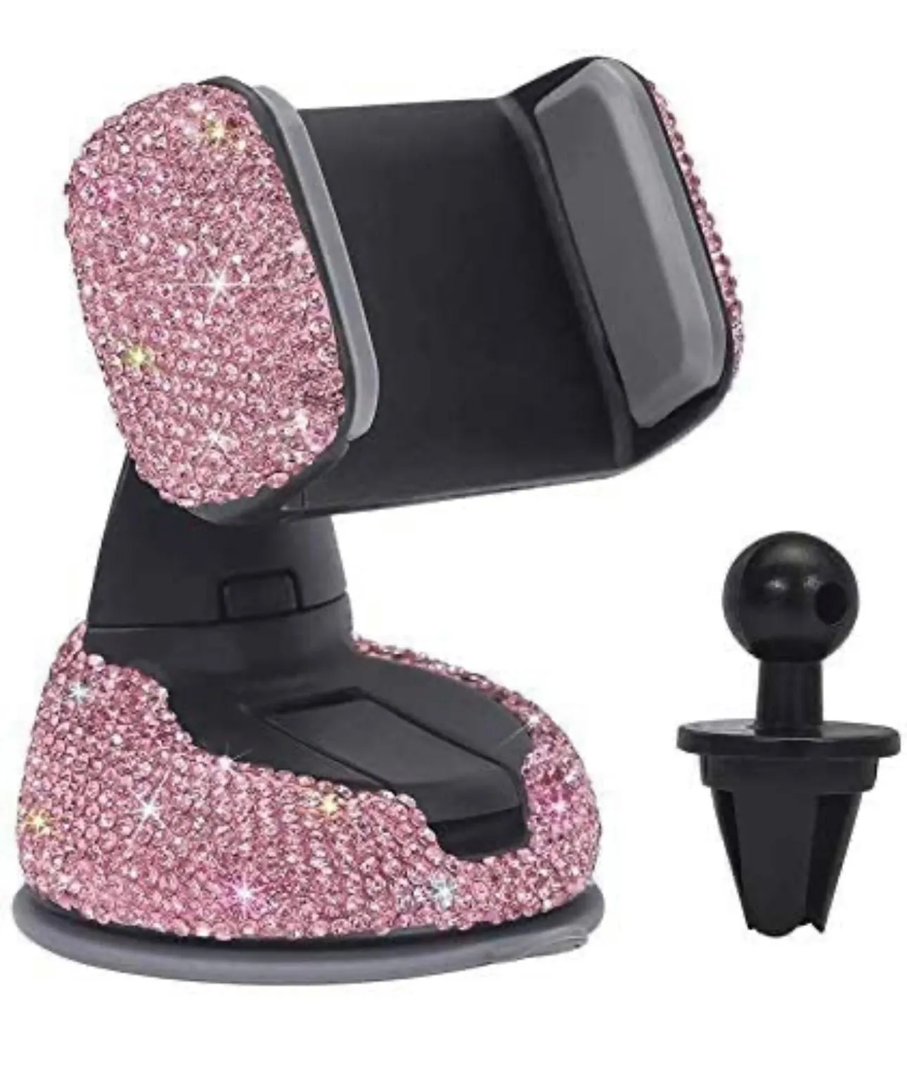 Rhinestone Car Phone Holder with an Air Vent Base Universal Dashboard Windshield Air Vent Mount