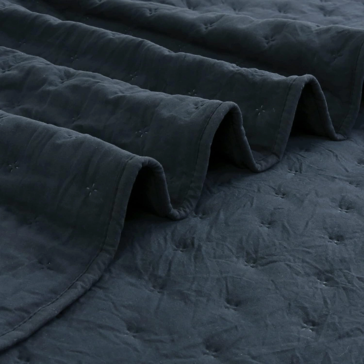 ROARINGWILD Navy Blue Twin Size Quilt Bedding Set with Pillow Sham, Lightweight Soft Bedspread Coverlet, Quilted Blanket Thin Comforter Bed Cover, All Season, 2 Piece, 68x90 inches