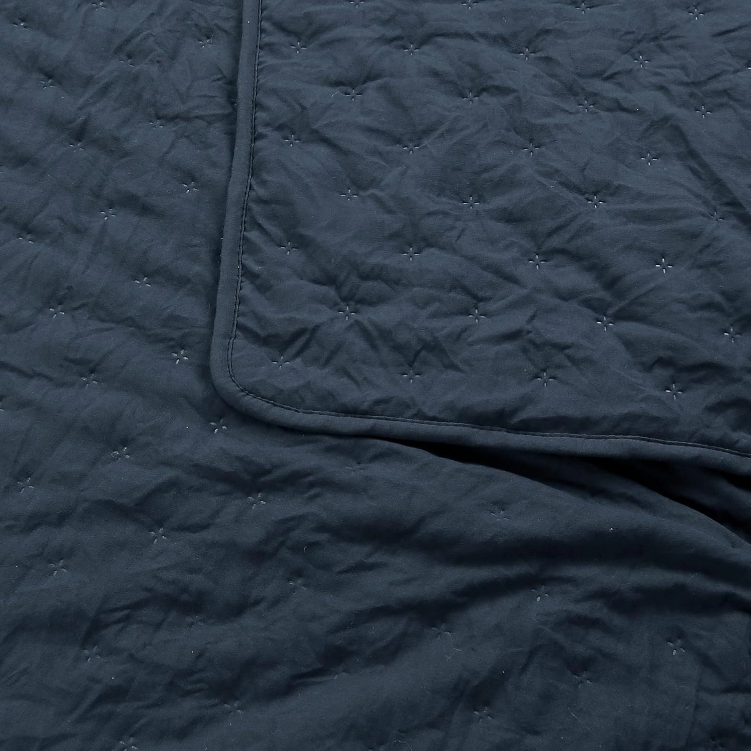 ROARINGWILD Navy Blue Twin Size Quilt Bedding Set with Pillow Sham, Lightweight Soft Bedspread Coverlet, Quilted Blanket Thin Comforter Bed Cover, All Season, 2 Piece, 68x90 inches