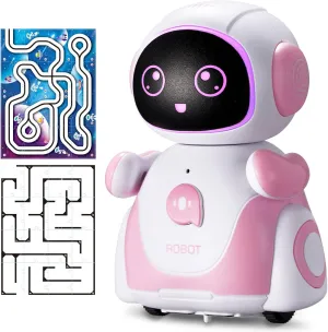 Robot Toys for Girls, Rechargeable Smart Robots for Kids, Intelligent Robot with Path Finding, Touch Sensor, Dancing, Recording, Shining LED Eyes for 3,4,5,6 Year Old
