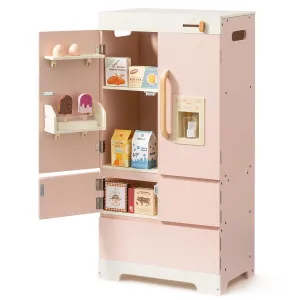 ROBOTIME Wooden Play Kitchen Fridge, Toddler Kitchen Refrigerator, Kids Refrigerator for Play Kitchen, Toy Fridge for Boys and Girls Ages 3 