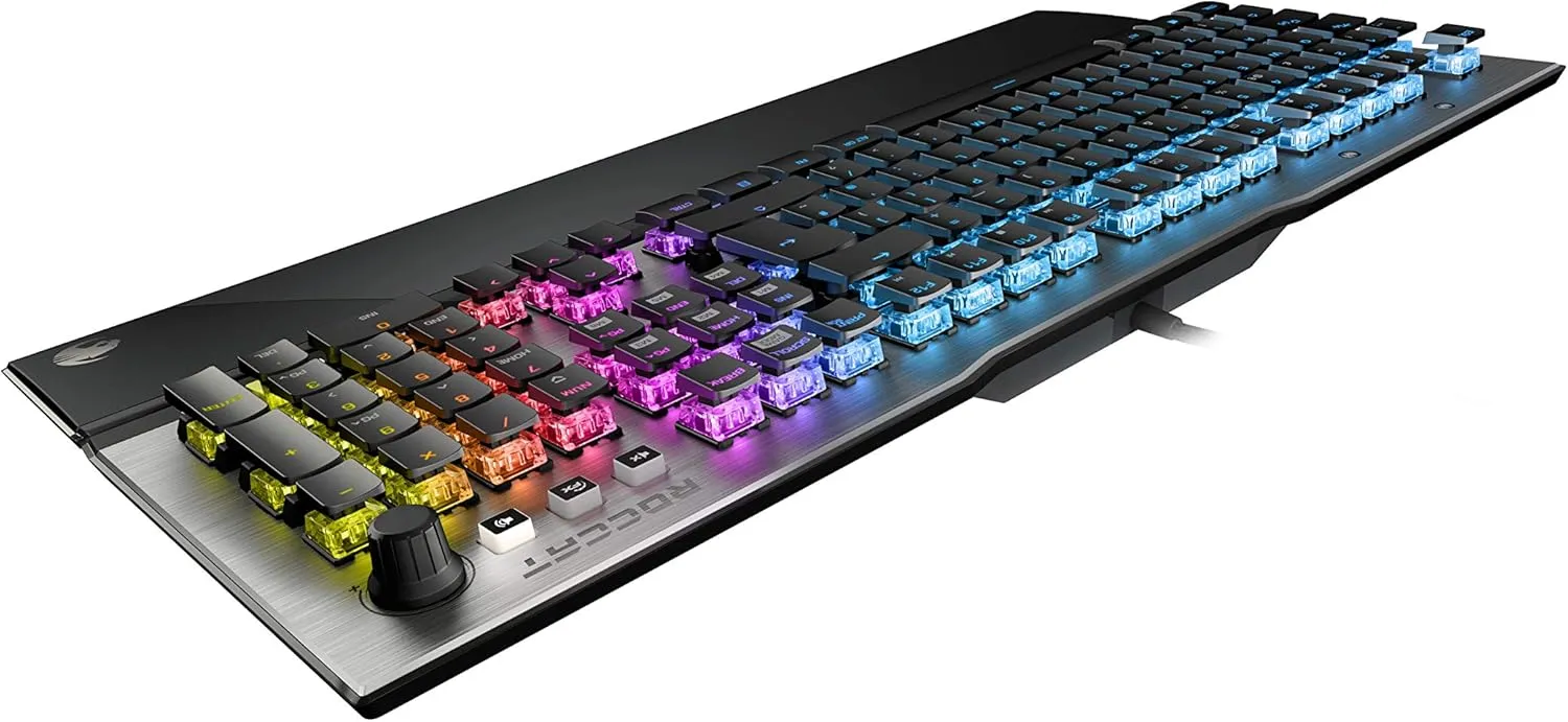 ROCCAT Vulcan 120 - Mechanical RGB Gaming Keyboard, AIMO LED Per-Key lighting, ROCCAT Titan switches, durable design (aluminum top plate), multimedia wheel, detachable wrist rest