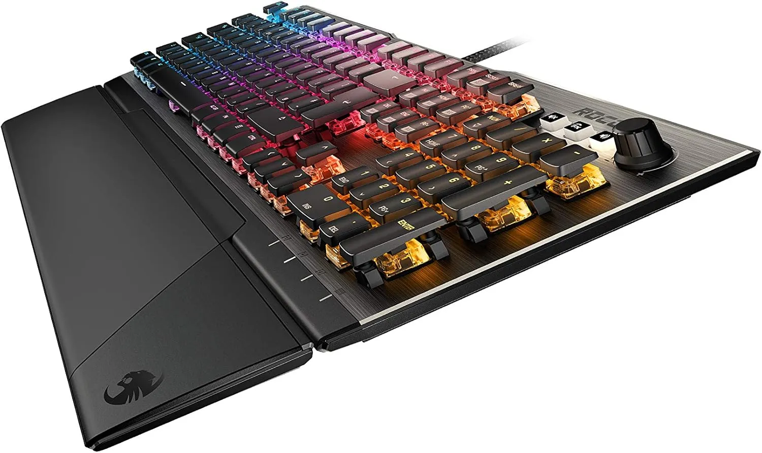 ROCCAT Vulcan 120 - Mechanical RGB Gaming Keyboard, AIMO LED Per-Key lighting, ROCCAT Titan switches, durable design (aluminum top plate), multimedia wheel, detachable wrist rest