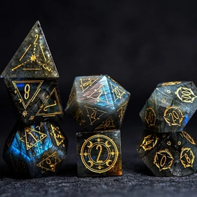 Role Playing Dice Pretty Natural Labradorite DND Dice Set, Dungeons and Dragons Polyhedral Dice Set for Table Games, TRPG, Creative Gifts