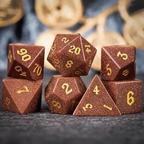 Role Playing Dice Sets, Pretty Gold Sand Gemstone Polyhedral Dice, D&D Dice Set for TRPG Table Games Dungeons and Dragons Games,Creative Gifts