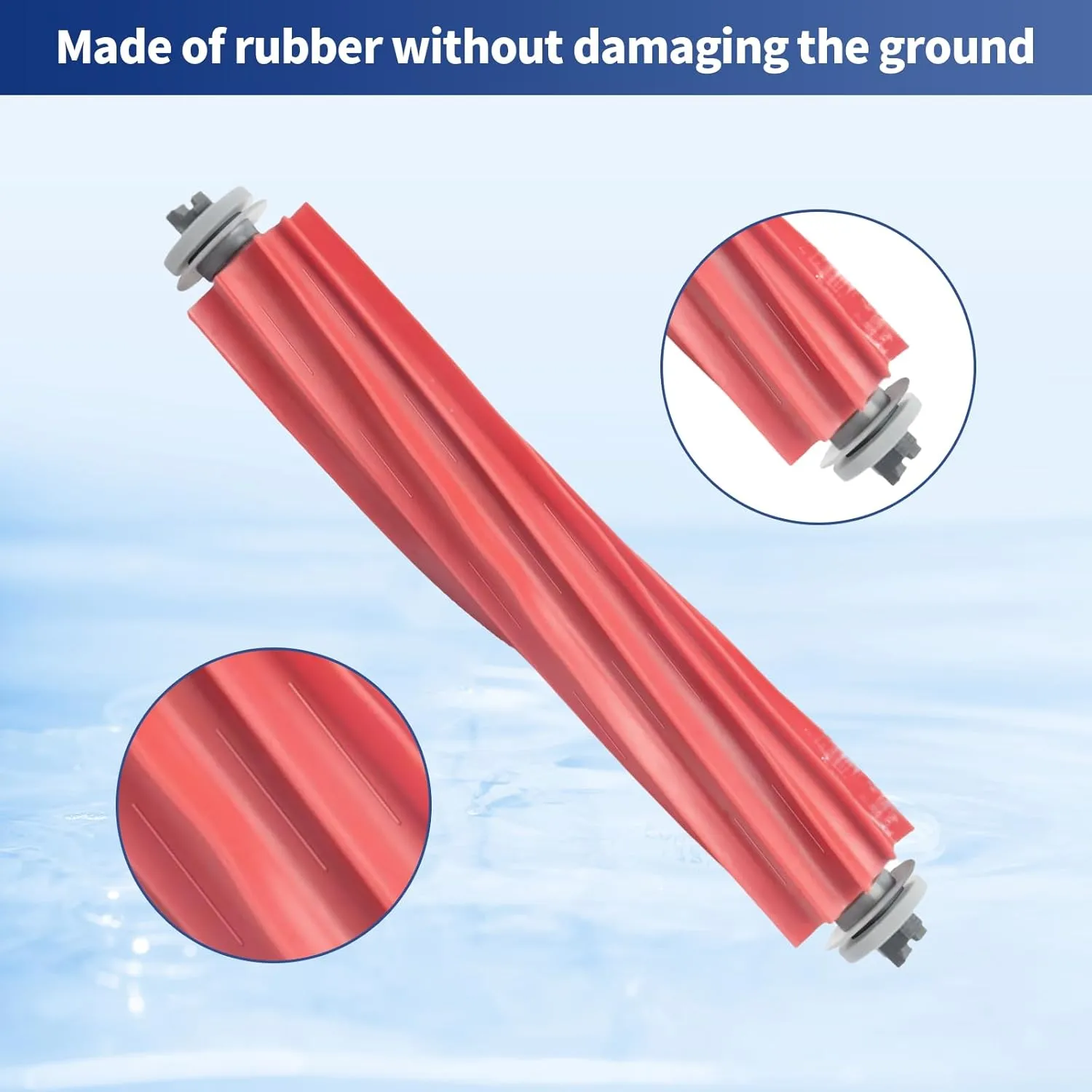 Roller Brush Replacement for Roborock S7, Q7 Series, MaxV Plus, Q Revo Robotic Vacuum - 4 Rubber Main Roller Brushes