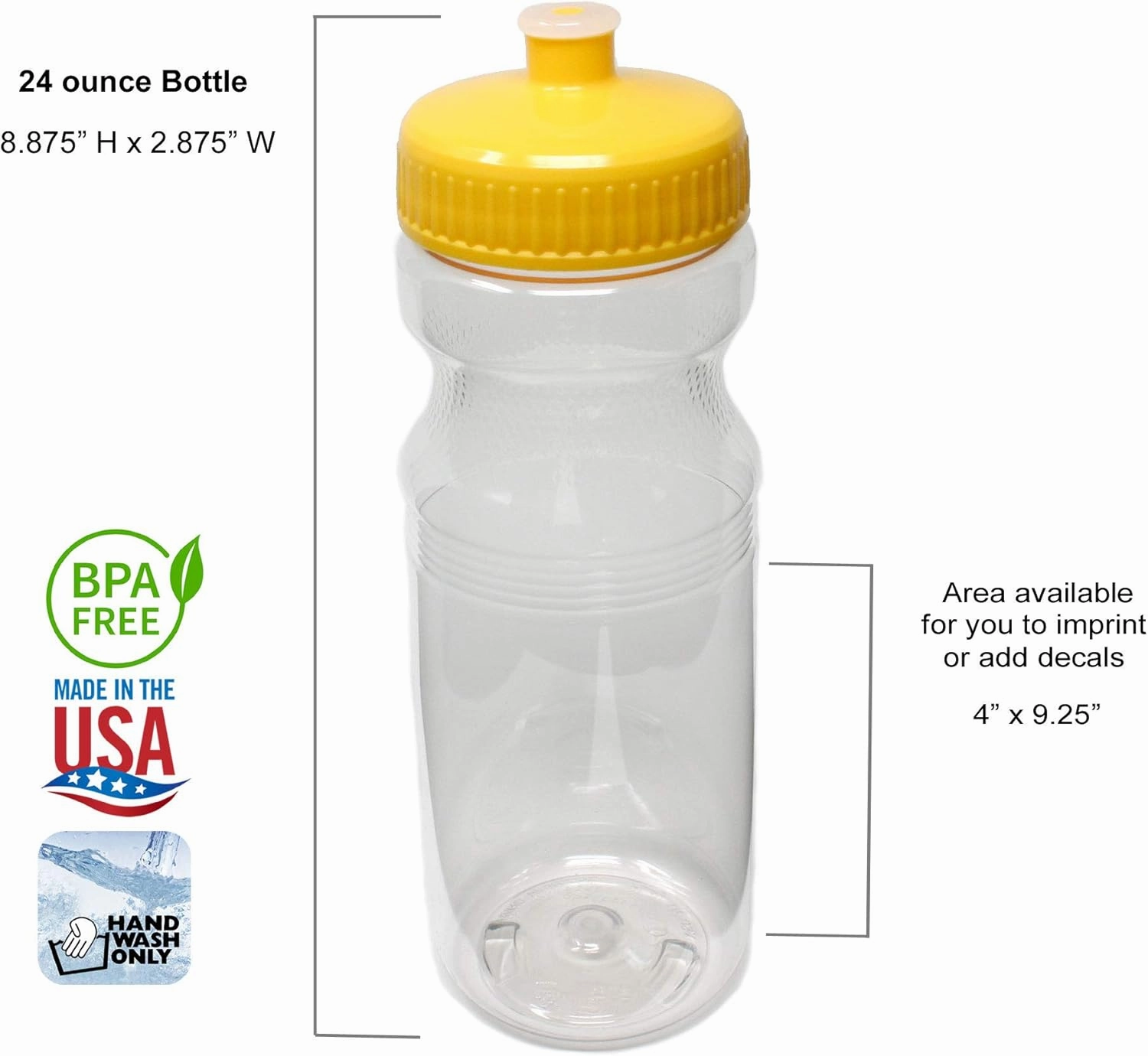 Rolling Sands BPA-Free 24 Ounce Water Bottles, Bulk 100 Pack, Made in USA