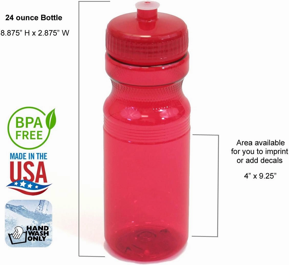 Rolling Sands BPA-Free 24 Ounce Water Bottles, Bulk 30 Pack, Made in USA