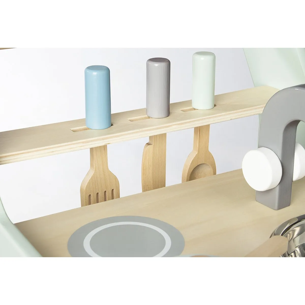 Rootz 'Kalle' Children's Kitchen - Play Kitchen - Toy Kitchen - Encourages Creativity - 45cm x 48cm x 58cm - Pastel Green