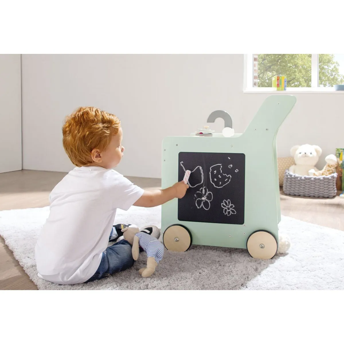 Rootz 'Kalle' Children's Kitchen - Play Kitchen - Toy Kitchen - Encourages Creativity - 45cm x 48cm x 58cm - Pastel Green