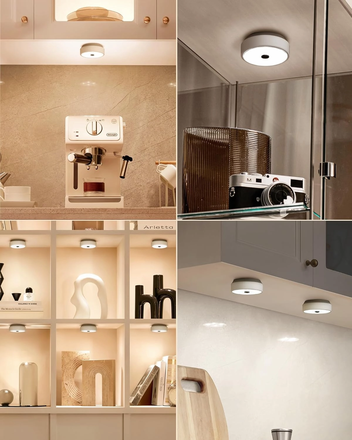 Round LED Motion Sensor Light Puck Pro Pack of 6