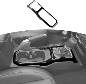 RT-TCZ for Jeep JL Gear Shift Cup Holder Panel Trim Cover for Jeep Wrangler JL JLU 2018 up for Gladiator JT 2020 up Black Interior Accessories