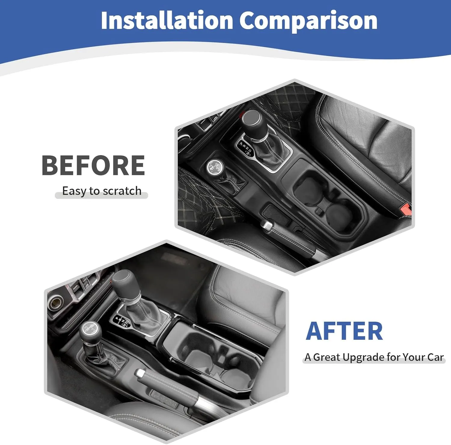 RT-TCZ for Jeep JL Gear Shift Cup Holder Panel Trim Cover for Jeep Wrangler JL JLU 2018 up for Gladiator JT 2020 up Black Interior Accessories