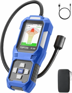 RT-389 Rechargeable Refrigerant Leak Detector, HVAC Freon Leak Detector with 3 Sensitivity Modes & 3 Alarm Types, Air Conditioning Detection for CFCs, HCFCs, HFCs, HFOs, HCs - Blue