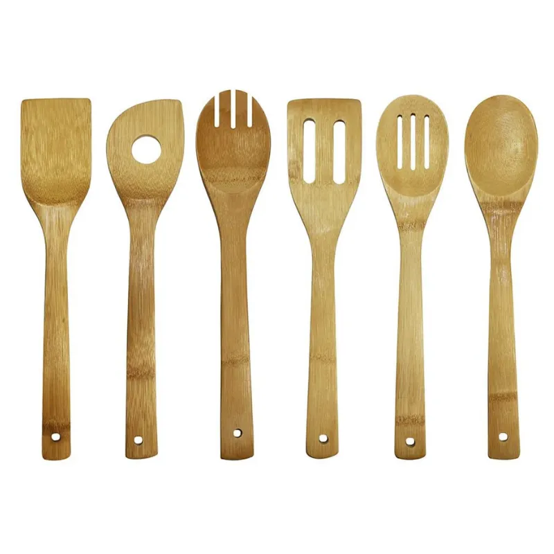 Rynx | 6 Pieces Oceanstar Bamboo Kitchen Tool Set With Hole For Hanging