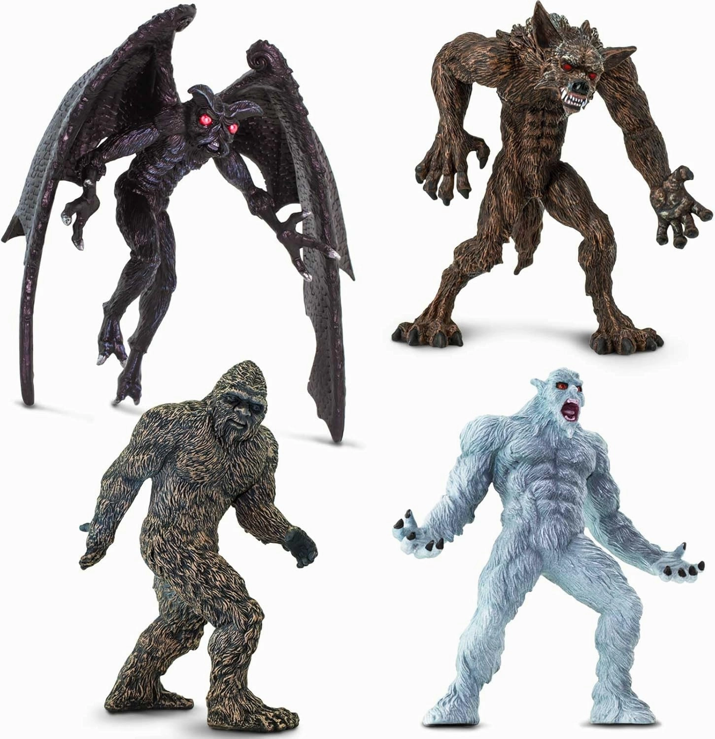 Safari Ltd. Mythical Creatures Toy Set - Figurines of Bigfoot, Mothman, Werewolf, and Yeti - Fantasy Play Set for Boys, Girls & Kids 3 