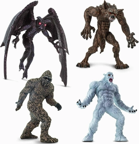 Safari Ltd. Mythical Creatures Toy Set - Figurines of Bigfoot, Mothman, Werewolf, and Yeti - Fantasy Play Set for Boys, Girls & Kids 3 