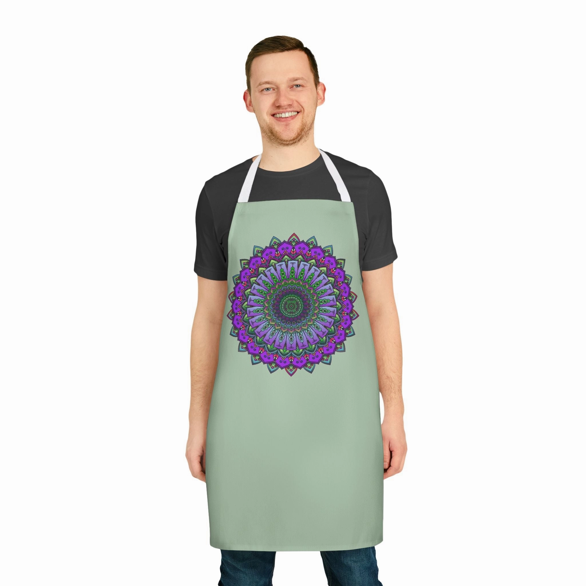 Sage Green Mandala Art Apron
