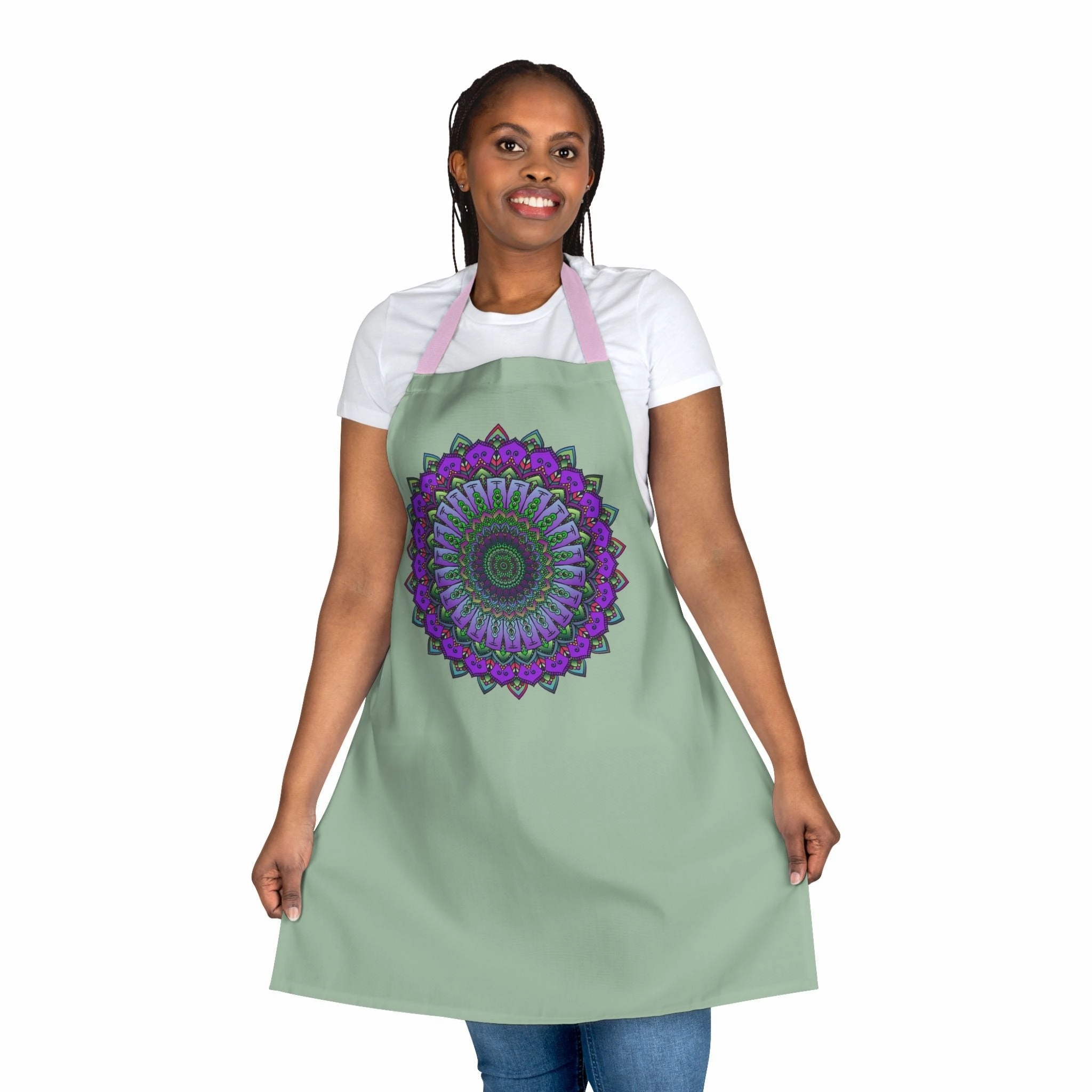 Sage Green Mandala Art Apron