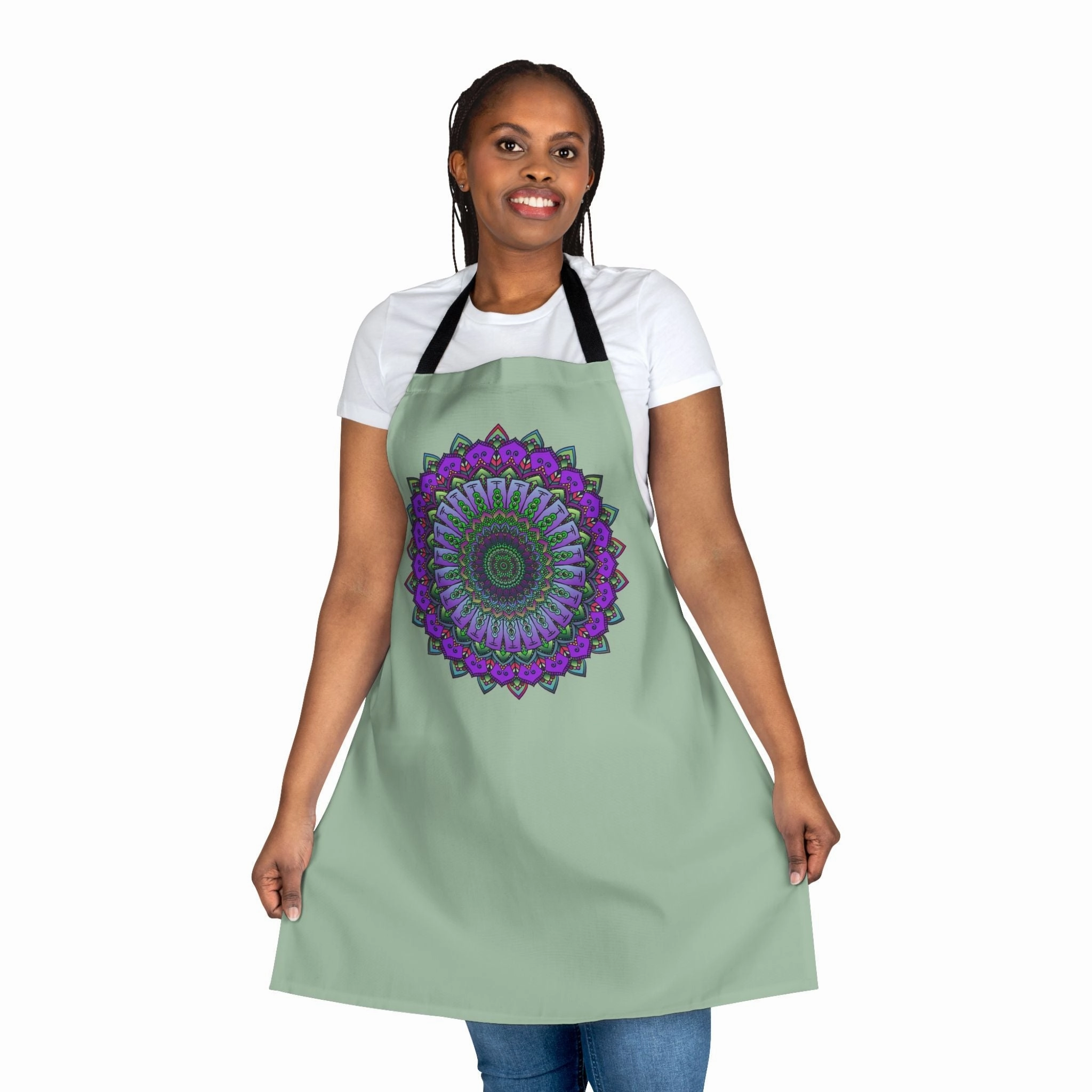Sage Green Mandala Art Apron