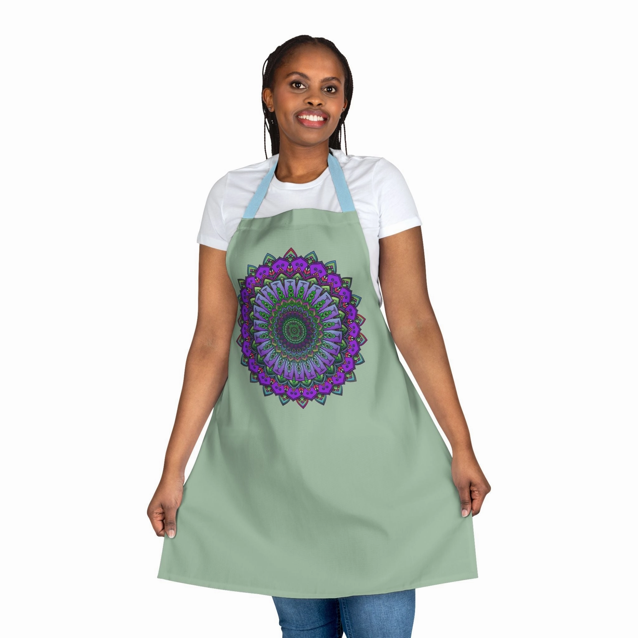 Sage Green Mandala Art Apron