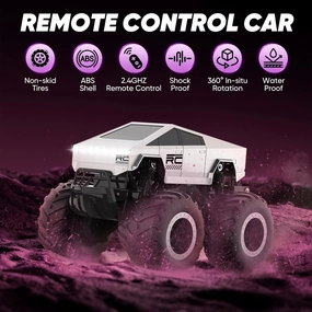 Sakerplus Remote Control Car,1:16 Waterproofing Cyber Truck Remote Control Car,Amphibious Monster Truck Toys,Rechargeable Rc Car,2025 Upgraded 4WD All Terrain Off-Road Pickup,Gifts for Boys Girls