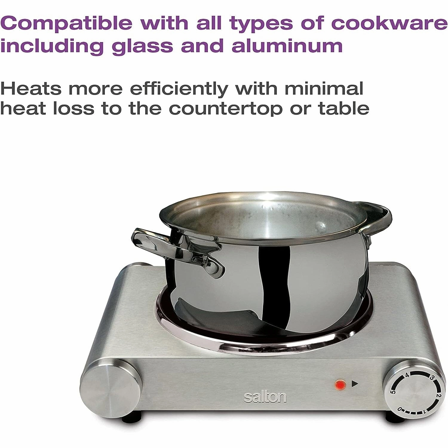 Salton Stainless Steel Infrared Portable Electric Cooktop