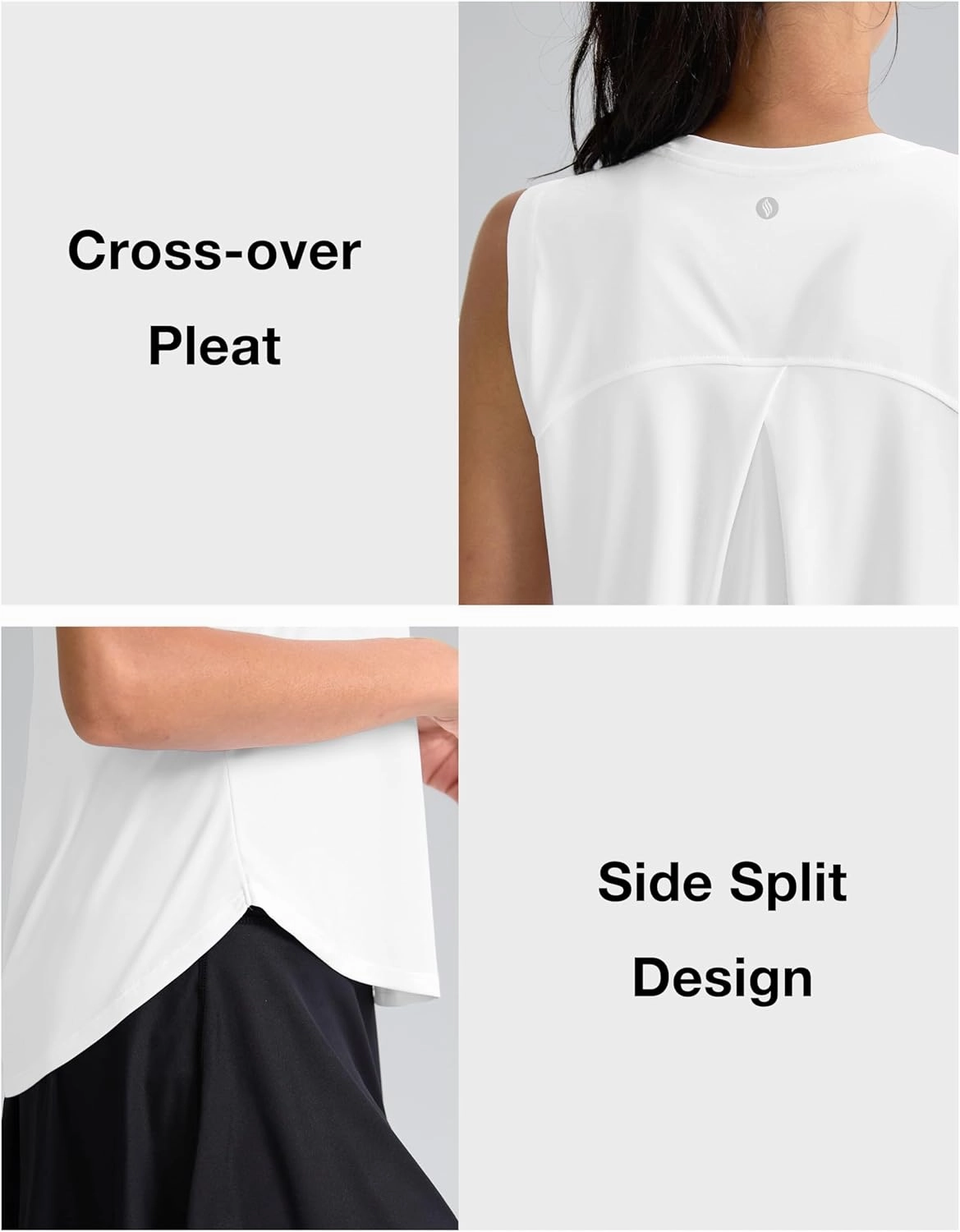 SANTINY Women's Sleeveless Workout Tops Breathable Lightweight Active Tennis Yoga Shirts Athletic Running Tank Tops for Women