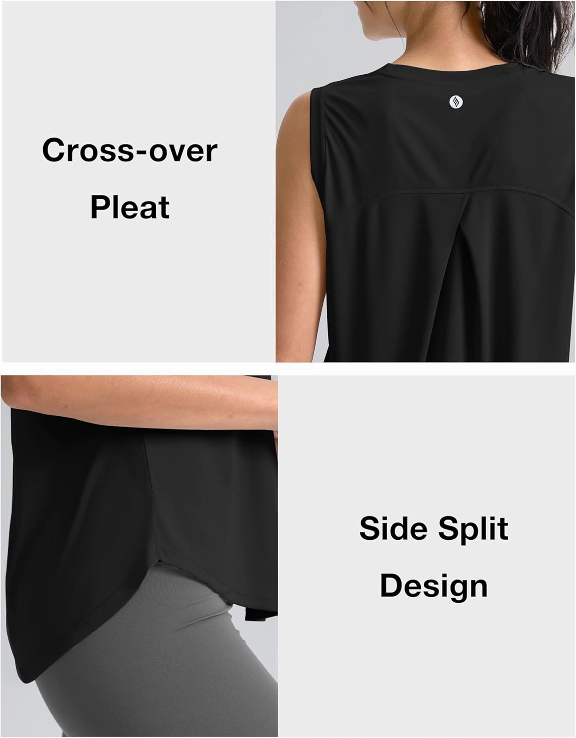 SANTINY Women's Sleeveless Workout Tops Breathable Lightweight Active Tennis Yoga Shirts Athletic Running Tank Tops for Women