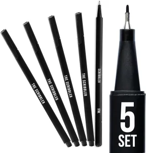 Scribbles That Matter Premium 0.7mm fineliner pen set of 5 | Smooth, Precise, Ergonomic Black Ink writing Pens for Journaling, Planning, Sketching