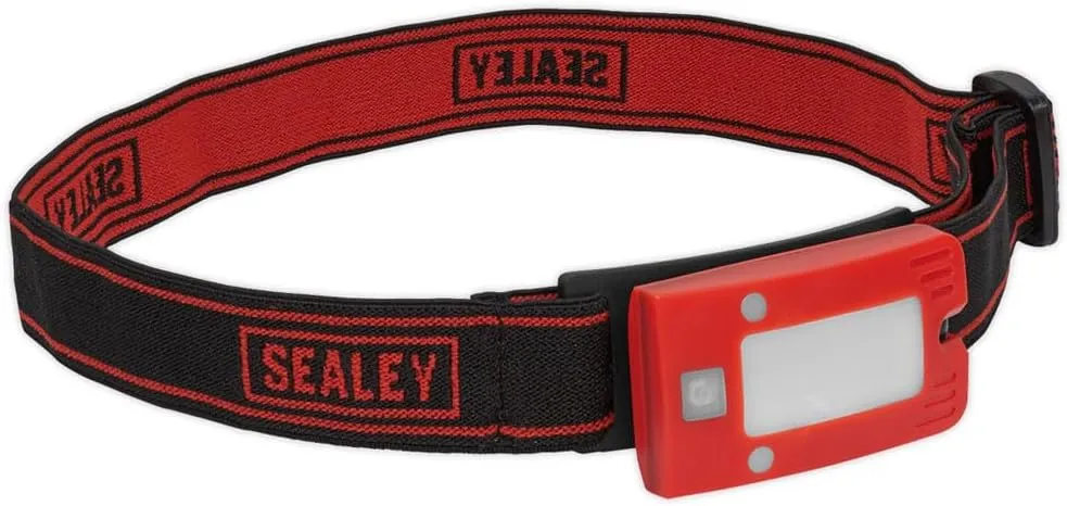 Sealey 2W COB LED Rechargeable Head Torch with Auto-Sensor - Red - LED360HTR