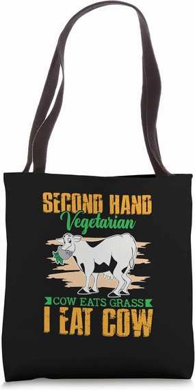 Second Hand Vegetarian Meat Food Beef Steak Tote Bag
