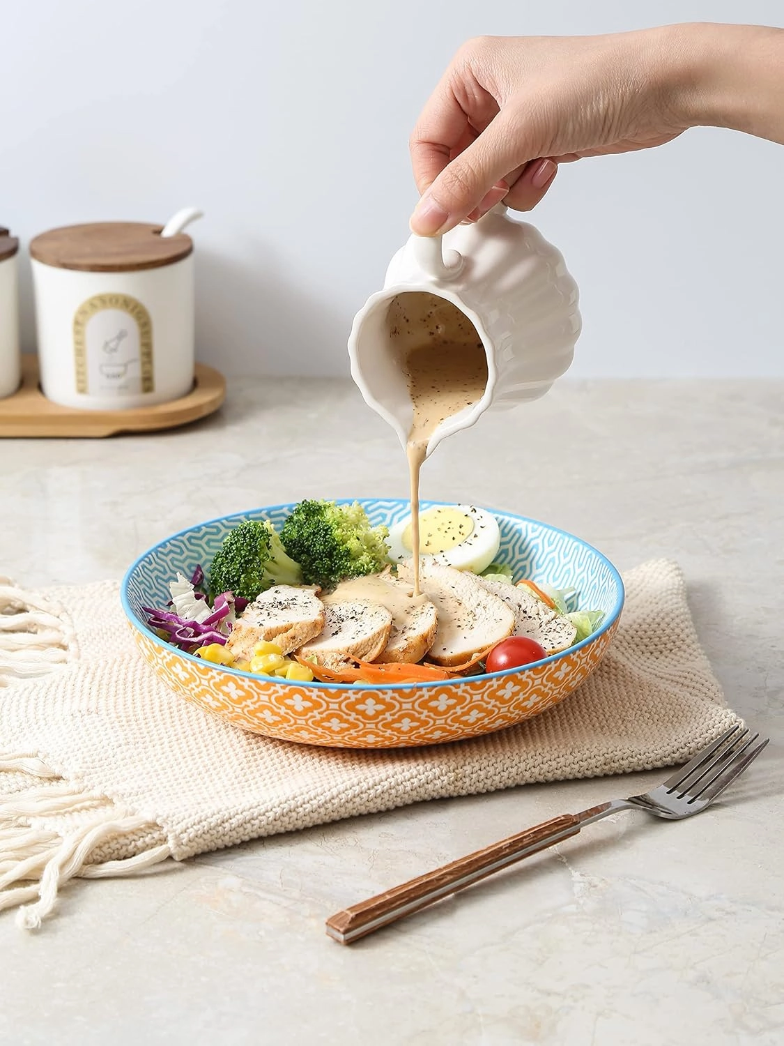 Selamica Porcelain 26 Ounce Pasta Bowls Set of 6, 8 inch Wide and Shallow Salad Bowls, Serving Bowls, Microwave & Dishwasher Safe, Sturdy & Stackable, Variety of Colors