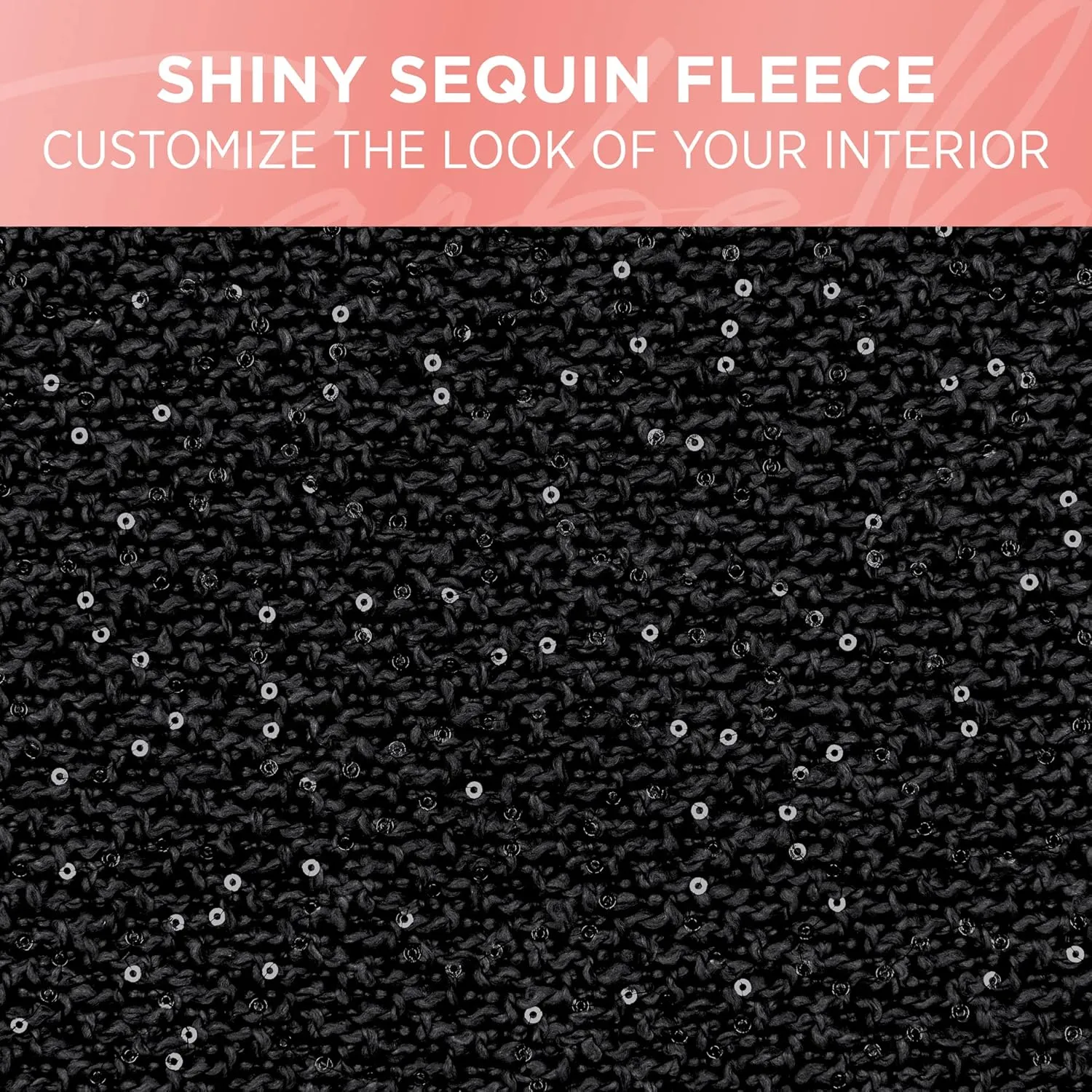 Sequin Tweed Bling Car Seat Covers, 2 Pack Beige Seat Covers for Cars with Shiny Bling Detail, Cute Automotive Interior Protectors for Trucks Van SUV, Car Accessories for Women