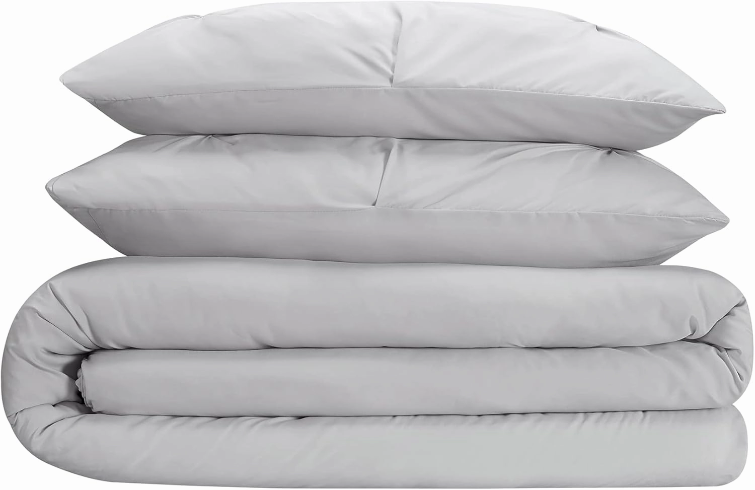 SERTA Simply Clean Soft Lightweight Pleated 3 Piece Hypoallergenic Comforter Set, Full/Queen, Grey