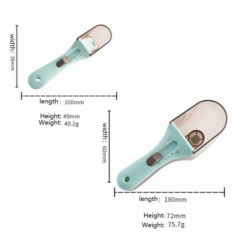 Set of 2 Ultimate Adjustable with Spoons Snaps Magnetic Measuring - High-tech