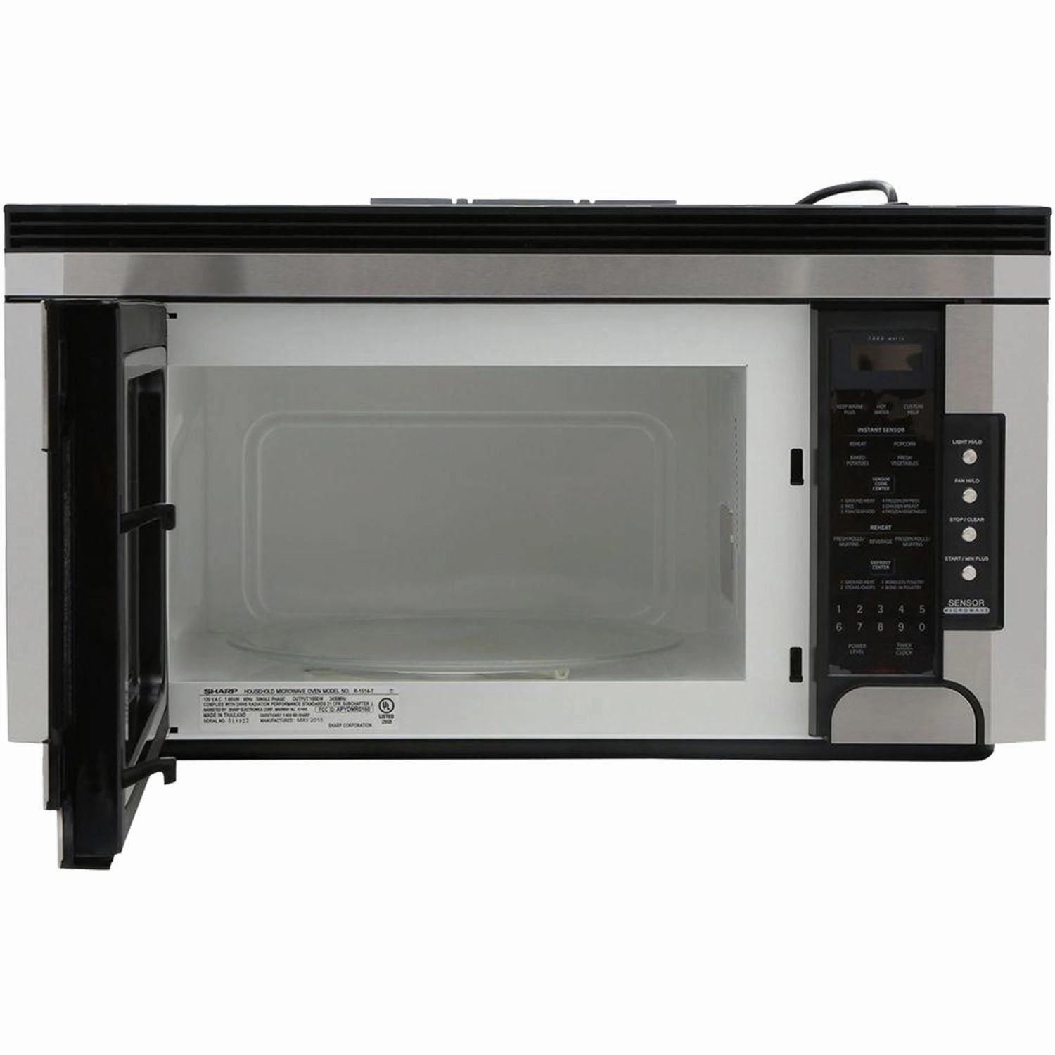 Sharp 1.5 cu. ft. 1000W 30 in. Over-the-Range Microwave Oven with Concealed Control Panel in Stainless Steel (R1514T)