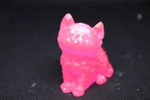 Sitting Fluffy Cat Resin Figurine for Home Decor