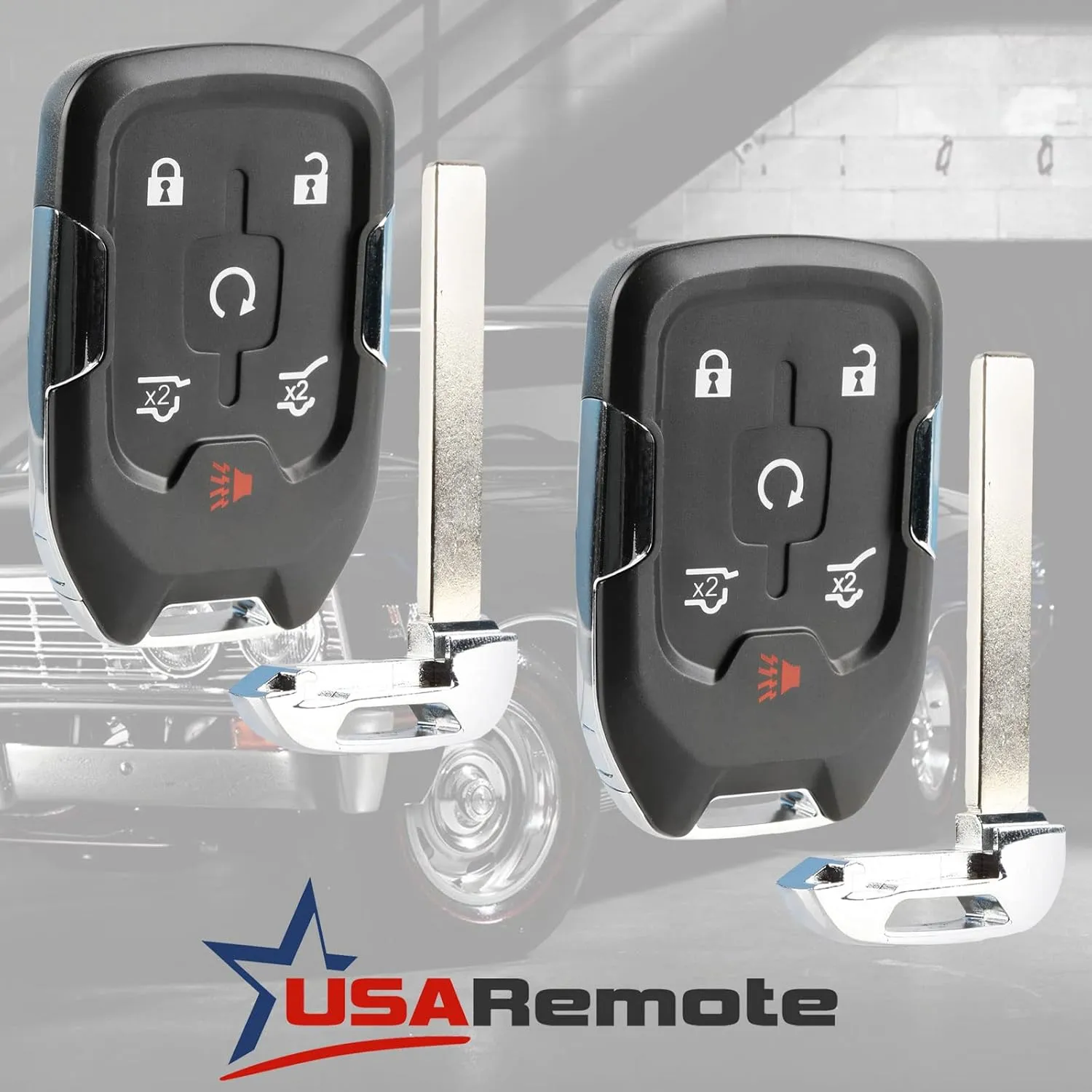 Smart Key Fob Keyless Entry Remote fits 2015-2020 Chevy Suburban/Tahoe/GMC Yukon   Yukon XL (HYQ1AA, 13580802), Set of 2