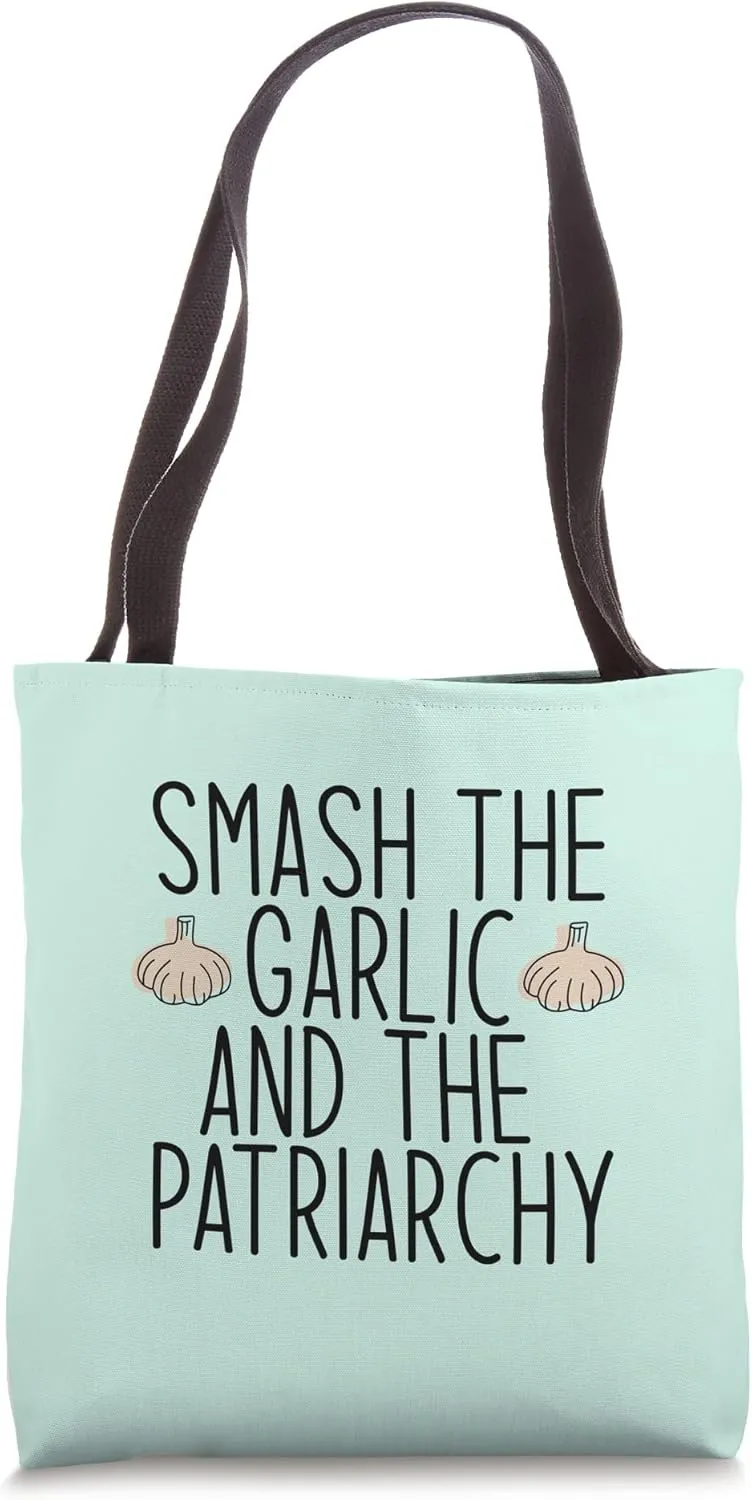 Smash the Garlic & the Patriarchy Funny Feminist Cook Meme Tote Bag