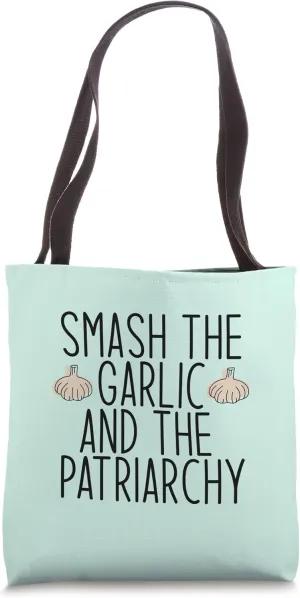 Smash the Garlic & the Patriarchy Funny Feminist Cook Meme Tote Bag
