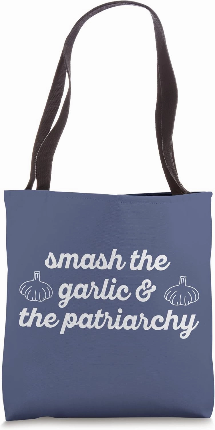 Smash the Garlic & the Patriarchy Funny Feminist Cook Meme Tote Bag