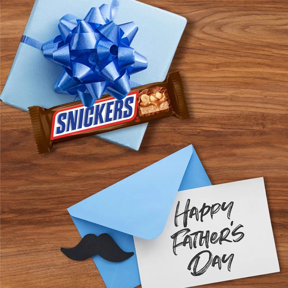 SNICKERS Full Size Milk Chocolate Candy Bars Father’s Day Gift - 11.16 oz, 6 Chocolate Bars Pack