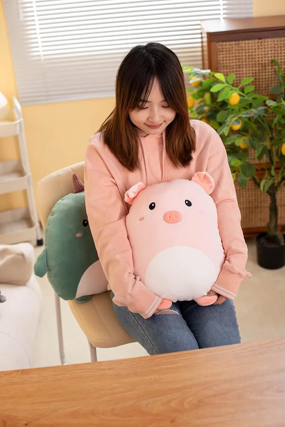 Soft Pig Plush Hugging Pillow Cute Pink Pig Stuffed Animal Plushies Toy Pig Kids Stuffed Animals Plush Toys for Birthday, Valentine, Christmas 12 Inch