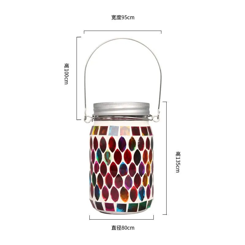 Solar Mosaic Hanging Lanterns, Outdoor Waterproof, 2/4 Pack