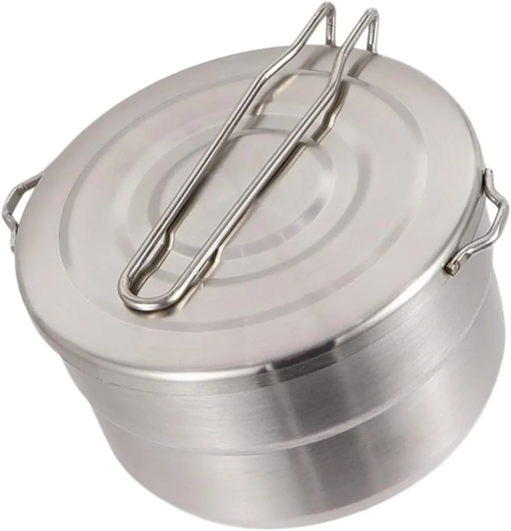 Stainless Steel Hiking Cookware Portable Camping Pot with Handle Lightweight and Non Stick Design for Outdoor Cooking for Backpacking and Picnics