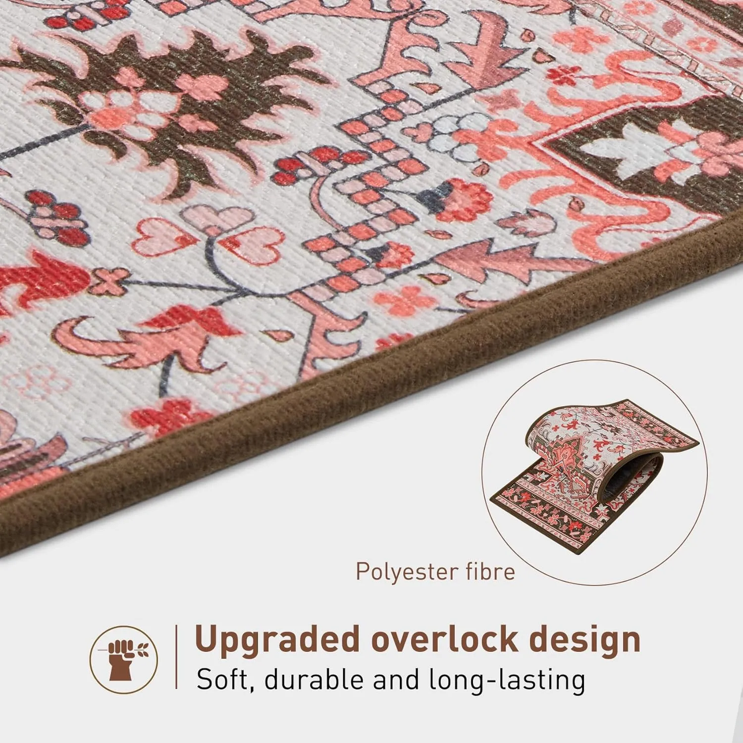 Stair Treads for Wooden Steps Indoor, 7 Pack 8" X 30" Non Slip Stair Treads with Reusable Adhesive for Kids Elders and Dogs, TPR Backing Stair Rugs Oriental Staircase Step Treads,Bohemia